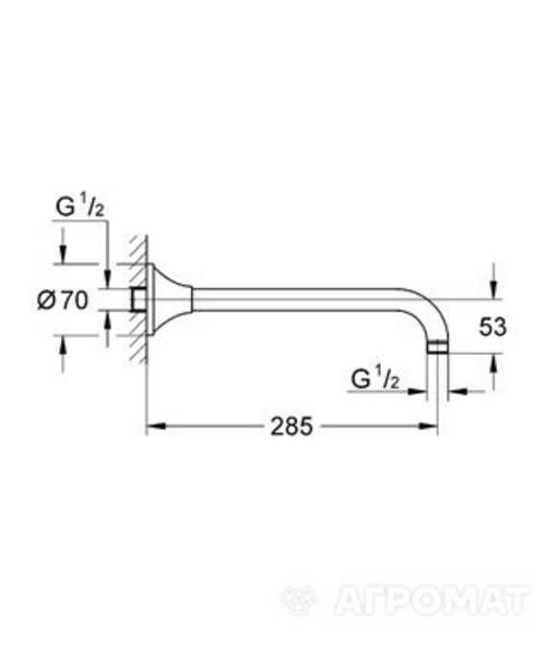 Тримач верхнього душу Grohe Grandera 27986 настінний, фото 2