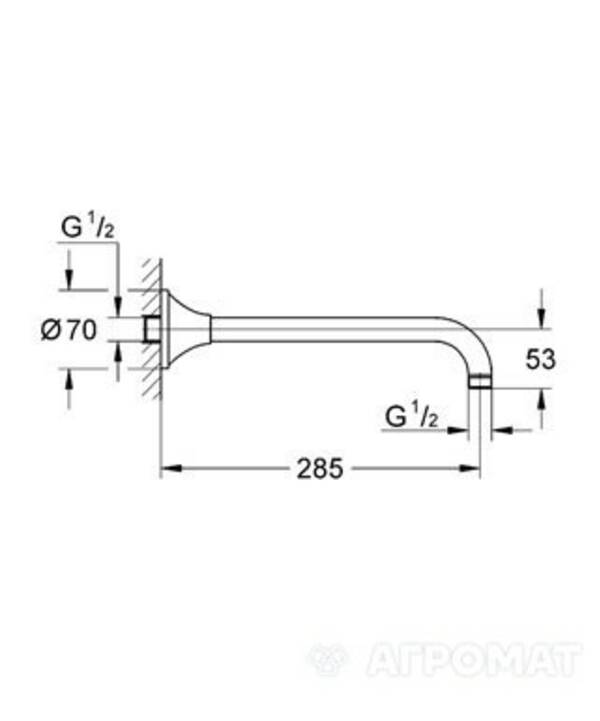 Тримач верхнього душу Grohe Grandera 27986 настінний, фото 2