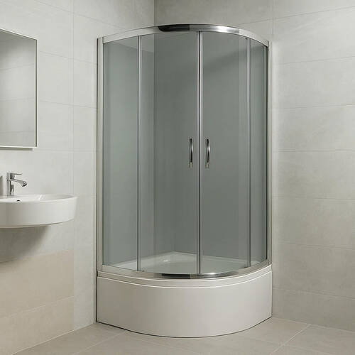 Душевая кабина Devit Nymfa FEN311PDEV 90х90 см профиль хром/матовое стекло с поддоном, фото 1
