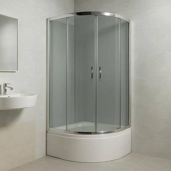 Душевая кабина Devit Nymfa FEN311PDEV 90х90 см профиль хром/матовое стекло с поддоном, фото 1