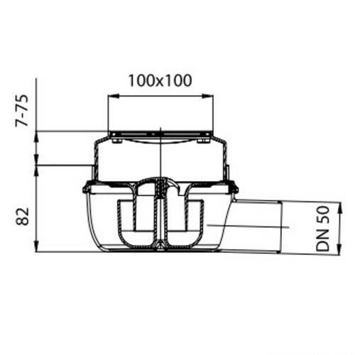 Душевой трап ACO Easy Flow 2505.05.77 100х100 мм, фото 2
