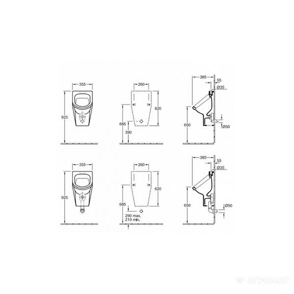Пісуар підвісний Villeroy&Boch Omnia Architectura 55730001, фото 2