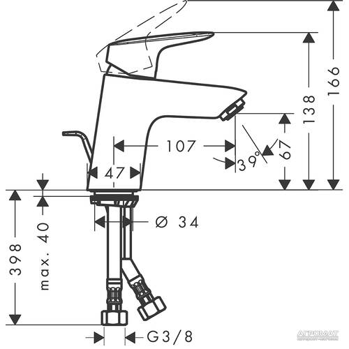 Смеситель для раковины Hansgrohe Logis 71070000, фото 2