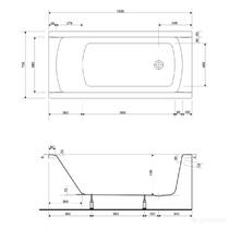 Ванна акриловая Cersanit Korat 01005 150x70 см с ножками, фото №4