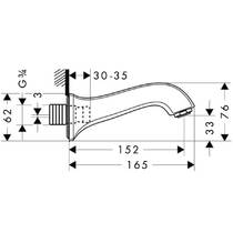 Вилив для ванни Hansgrohe Metris Classic 13413000 16,5 см хром, фото №2