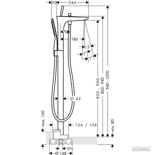 Смеситель для ванны Hansgrohe PuraVida 15473400, фото 2