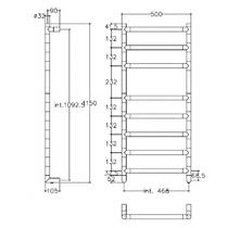 Полотенцесушитель электрический Margaroli Sereno 584/8 570х930 мм хром 150 Вт, 230V/150W, фото №4