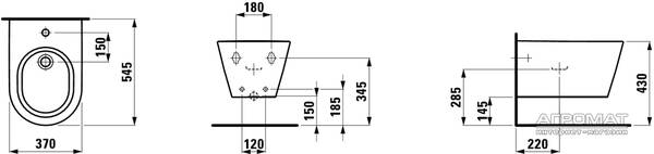 Біде підвісне Laufen Kartell H8303314003021 з покриттям LCC, фото 4