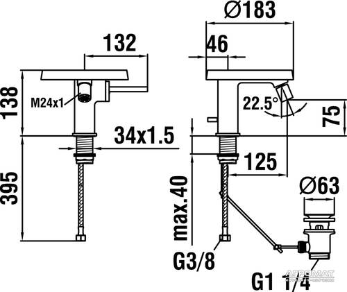 Смеситель для биде Laufen KArtell H3413310041111, фото 4