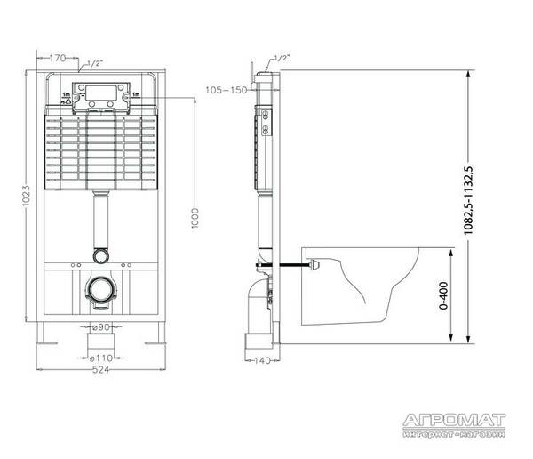 Инсталляция для унитаза Cersanit Slim&Silent K97-066, фото 2