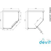 Душова кабіна Devit Comfort FEN0223 100х100 см профіль хром/прозоре скло, фото №2