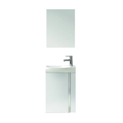 Комплект мебели Royo Elegance 122910 зеркало 45 см + тумба с раковиной подвесная 45 см белый, фото 1
