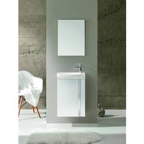 Комплект мебели Royo Elegance 122910 зеркало 45 см + тумба с раковиной подвесная 45 см белый, фото №3
