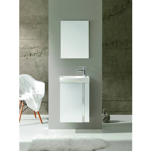 Комплект мебели Royo Elegance 122910 зеркало 45 см + тумба с раковиной подвесная 45 см белый, фото 3