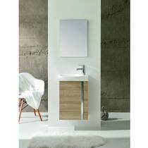 Комплект мебели Royo Elegance 122913 зеркало 45 см + тумба с раковиной подвесная 45 см орех, фото №3