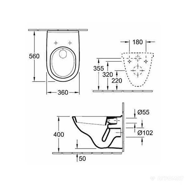 Унітаз підвісний Villeroy&Boch O. Novo 5660HR01 із сидінням Soft Close, фото 3