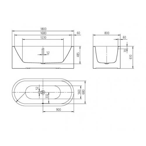 Ванна сталева Kaldewei Meisterstuck 200240403001 Centro Duo Oval 180x80 см з цільнолитою панеллю, фото 2