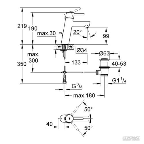 Смеситель для раковины Grohe Concetto 23450001, фото 2