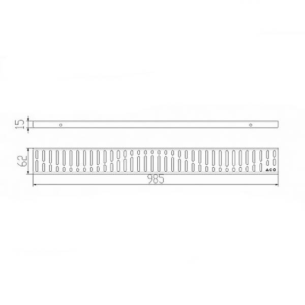 Решетка для душевого канала ACO ShowerDrain C-line 9010.88.64 (408560) 985 мм волна, фото 2