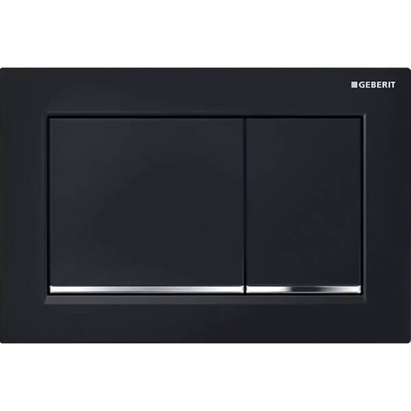 Клавіша змиву Geberit Omega30 115.080.KM.1 чорний/глянцевий хром, фото 1