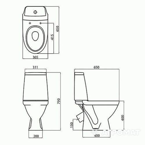 Унитаз-компакт Kolo Modo L39003 с сиденьем из дюропласта Soft close, фото 2