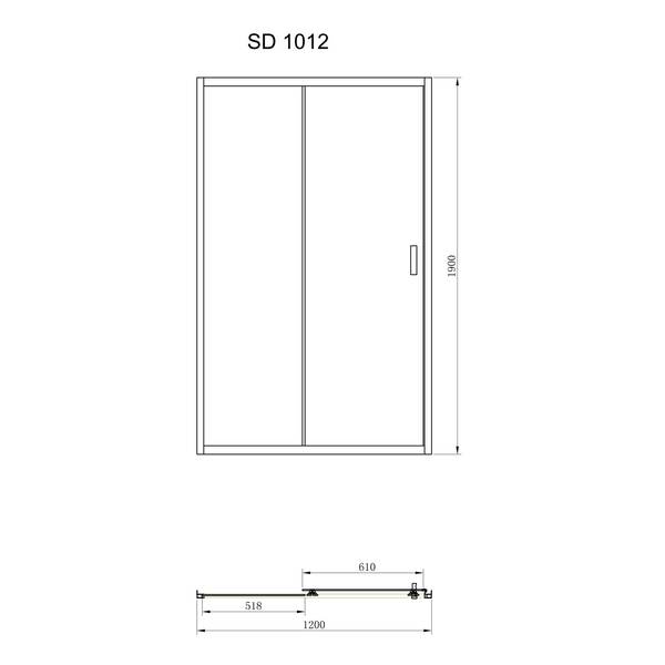 Душові двері Primera Frame SDC1012 120х190 см розсувні, фото 3