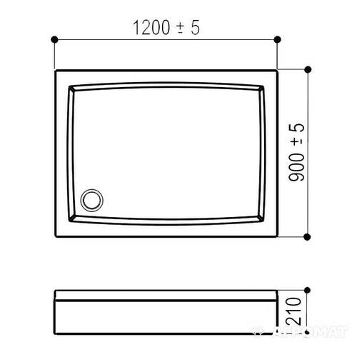 Душевой поддон WGT Golf 120x90х21 см прямоугольный с ножками, панелью, сифоном., фото 2