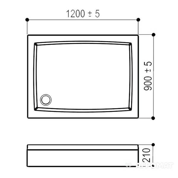 Душевой поддон WGT Golf 120x90х21 см прямоугольный с ножками, панелью, сифоном., фото 2