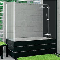 Боковая стенка для шторки на ванну San Swiss Top-Line TOPV07500407 150х75 см профиль белый/прозрачное стекло, фото №1