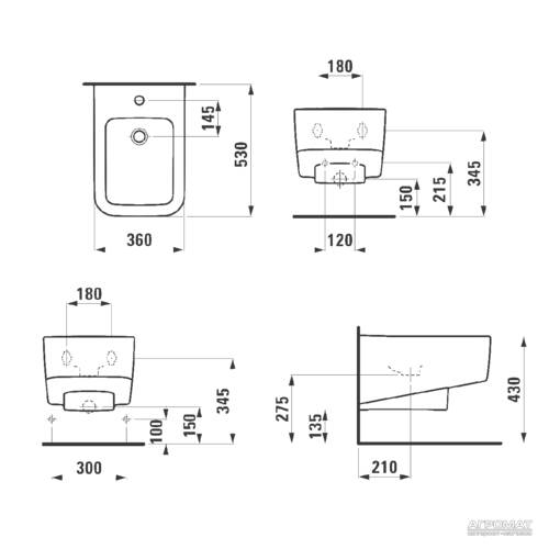 Биде подвесное Laufen Pro S H8309610003021, фото 2