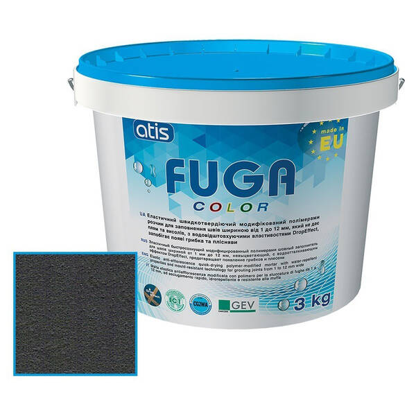 Заполнитель для швов Atis Fuga Color A 120 черный 3кг, фото 1