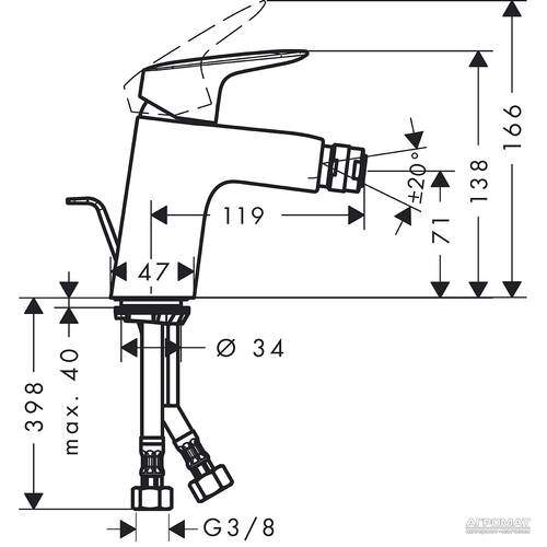Змішувач для біде Hansgrohe Logis 71204000, фото 2