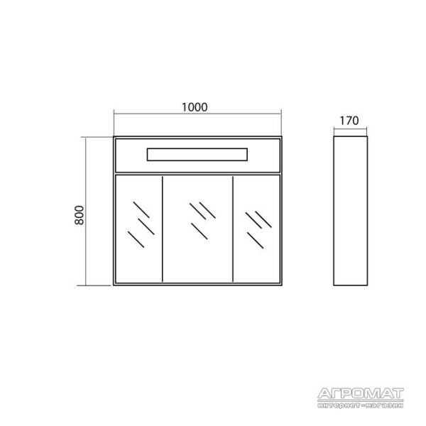 Зеркальный шкаф Аква Родос Париж 100х80 см с подсветкой, фото 3