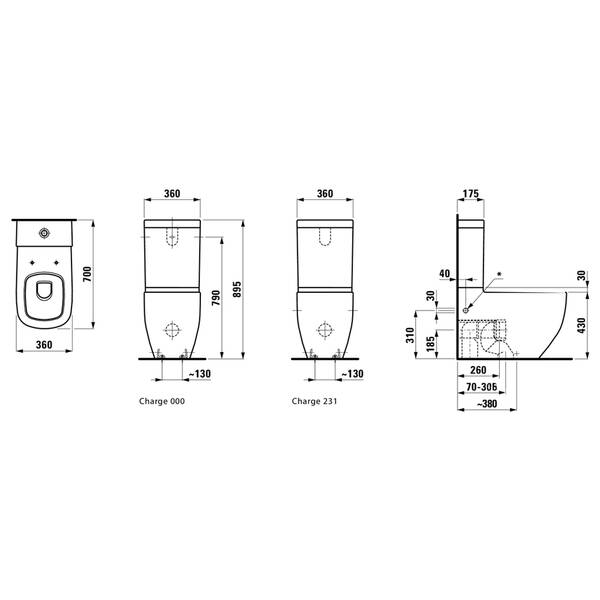 Унітаз-компакт Laufen Palomba H8248060002311 без зливного бачка та сидіння, фото 5