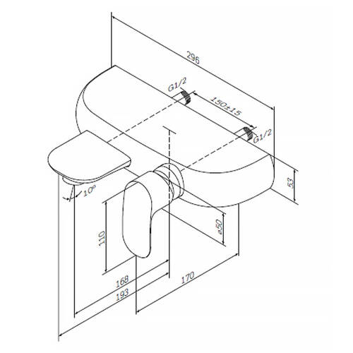 Змішувач для ванни AM.PM Sensation F3010000, фото 2