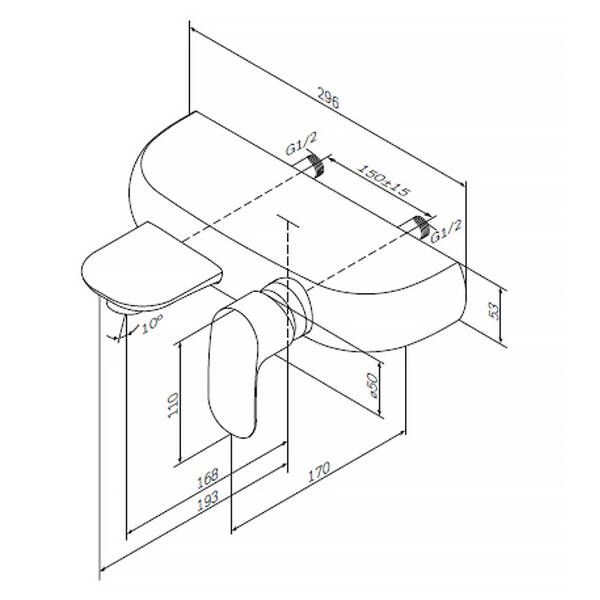 Змішувач для ванни AM.PM Sensation F3010000, фото 2