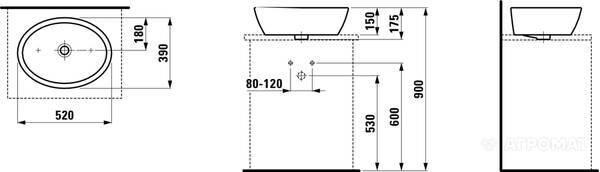 Раковина Laufen Pro b H8129640001091 52 см, фото 2
