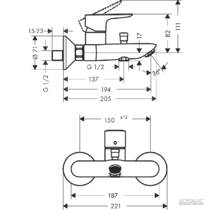 Смеситель для ванны Hansgrohe Talis E 71740000, фото №2