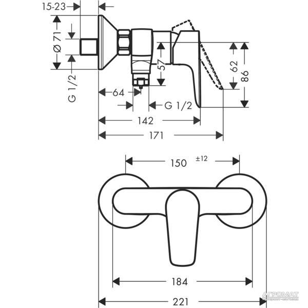 Змішувач для душу Hansgrohe Talis E 71760000, фото 2