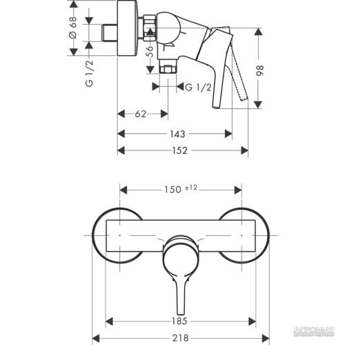 Змішувач для душу Hansgrohe Talis S 72600000, фото 2