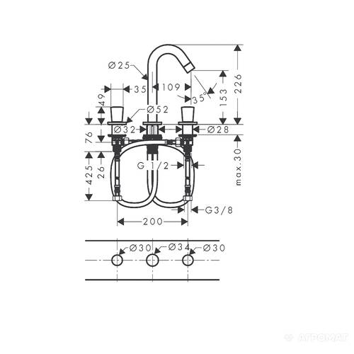 Смеситель для раковины Hansgrohe Logis 71133000, фото 2