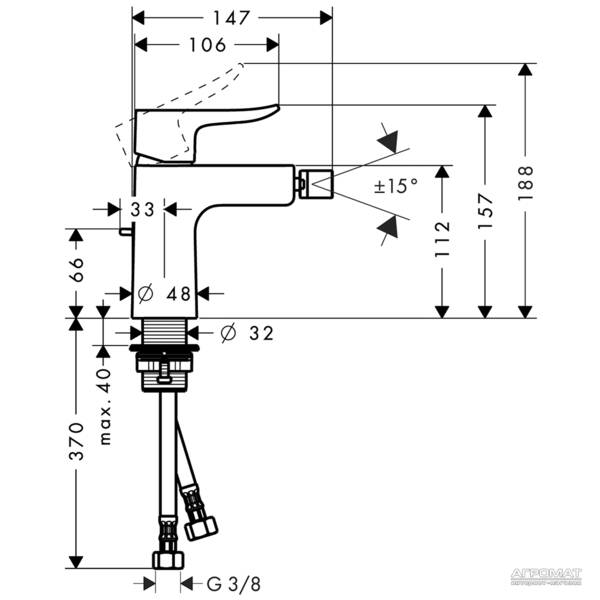 Смеситель для биде Hansgrohe Metris 31280000, фото 3