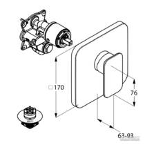 Смеситель скрытого монтажа для душа Kludi E2 496550575, фото №3