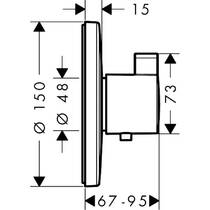 Смеситель скрытого монтажа для душа Hansgrohe Ecostat S Highflow 15756000 с термостатом, хром, фото №2