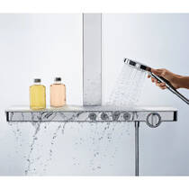 Душевая система Hansgrohe Rainmaker Select 460 3jet Showerpipe 27106400 с термостатом, хром/белый, фото №3