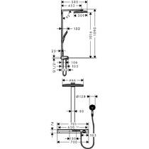 Душевая система Hansgrohe Rainmaker Select 460 3jet Showerpipe 27106400 с термостатом, хром/белый, фото №2