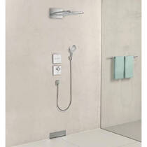 Змішувач прихованого монтажу для душу Hansgrohe ShowerSelect Highfow 15735400 з термостатом, білий/хром, фото №4