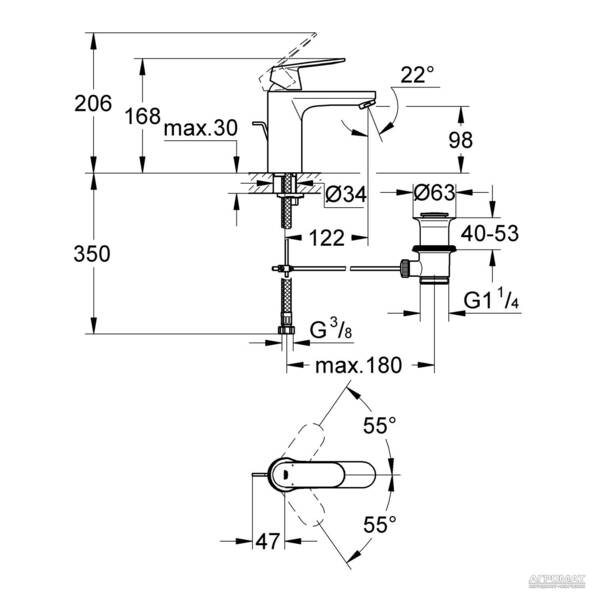 Смеситель для раковины Grohe Eurosmart Cosmopolitan 23325000, фото 3