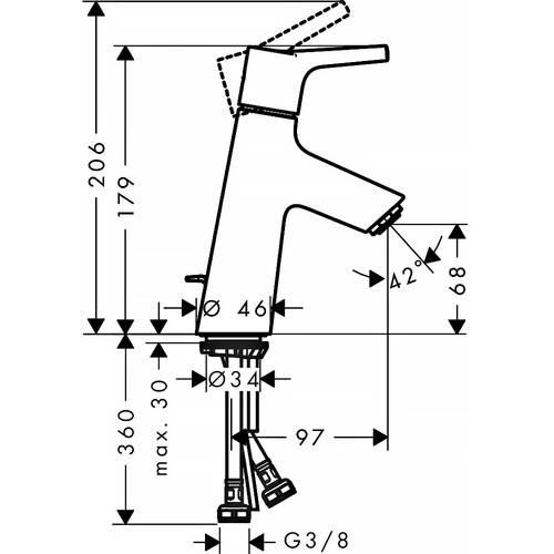 Змішувач для раковини Hansgrohe Talis S 72010000 хром, фото 2