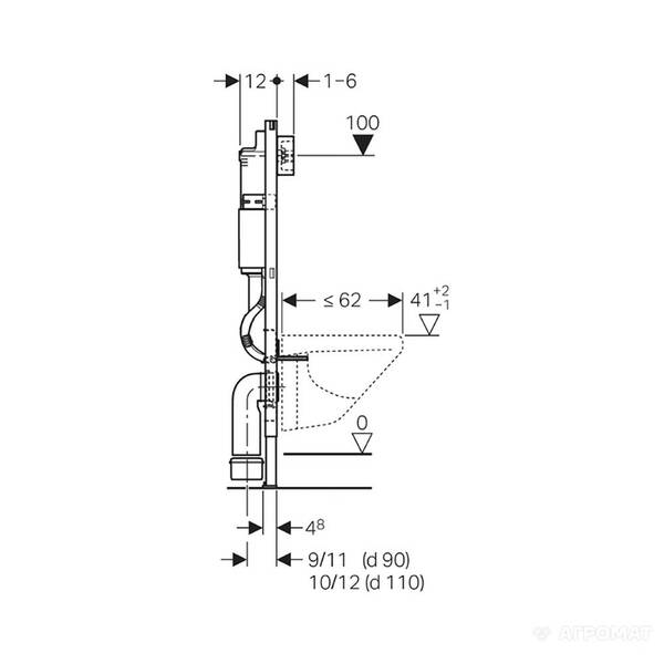 Инсталляция для унитаза Geberit Duofix 111.153.00.1, фото 3